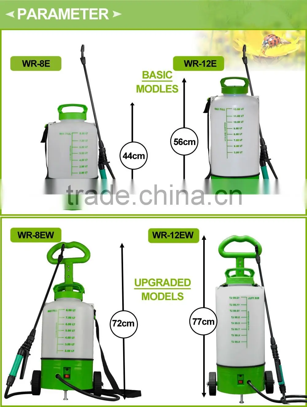 (1039) weirran water spraying portable rechargeable battery garden sprayer