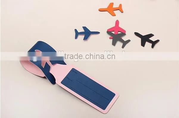 patched genuine cow leather funny luggage tags airplane baggage tag travel accessories