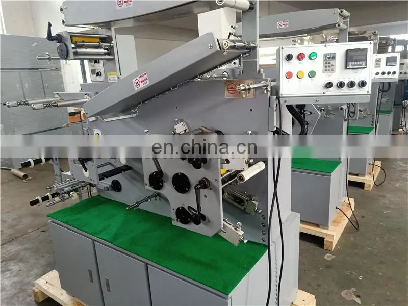 UGS42S double side coated nylon taffeta label flexo printer, barcode woven satin ribbon flexographic printing machine