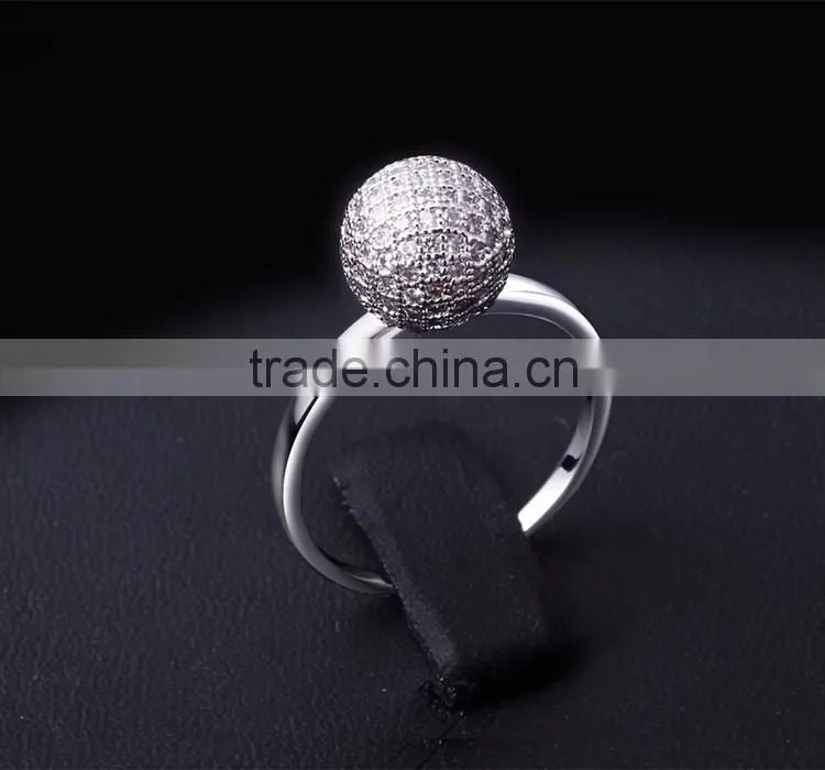 Tiny Ball Romantic Love Gift Pave Setting CZ Stones Top Quality Engagement Ring