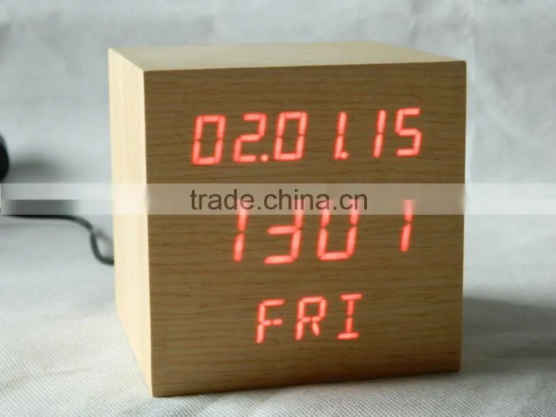 WL0833 Square Shape Calendar Snooze Temperature Mulit Function Desktop Clock