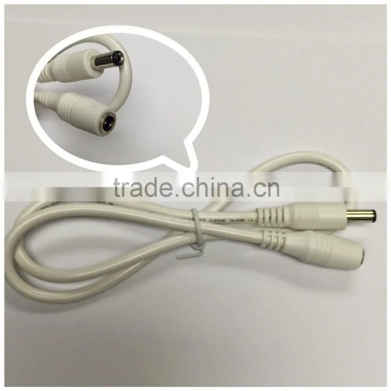 New Product for White color UL2464 22AWG with DC connector 5.5x2.1 Male to Female Extension Cable