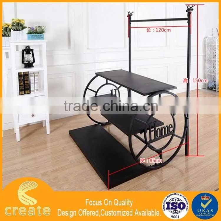 Clothing display stand for your boutique with build in shelf,metal clothes rack