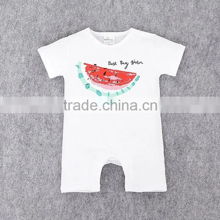 Summer New Style Boutique Design Pure Cotton Wearing Cute Watermelon Toddler Rompers
