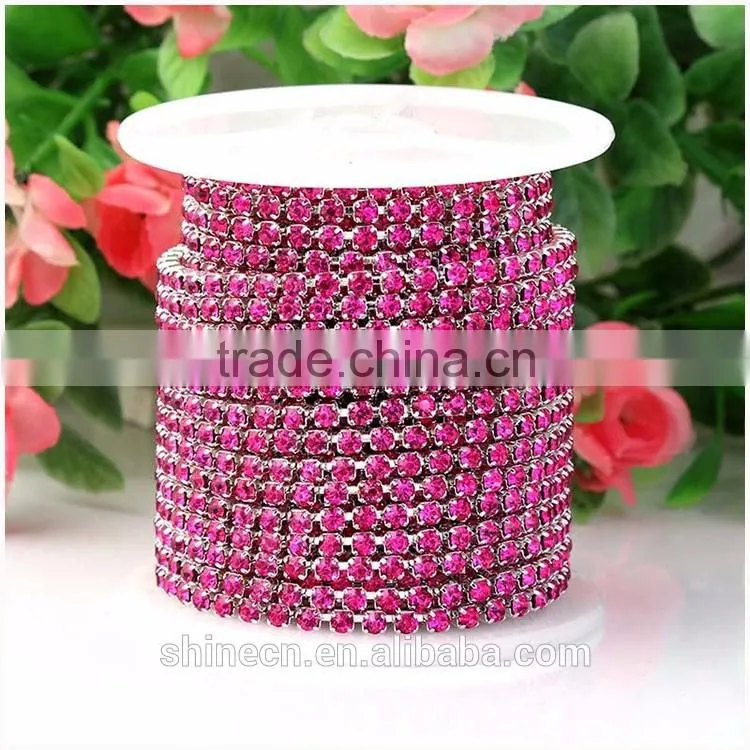 New design multicolor diy rhinestone YIWU Wholesale Hot Sale Hot fix Strong glue close Rhinestone cup chain