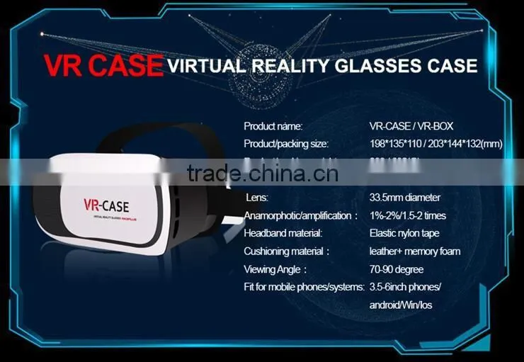 2016 Top selling 3D VR headset glasses for moblie smart phone