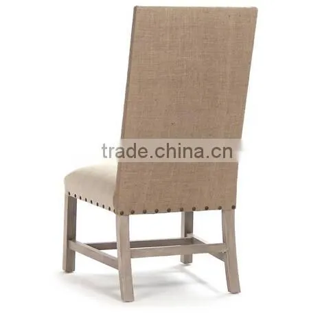 Classic Wooden Fabric Chair armless dining chair with high back
