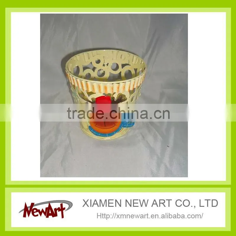 metal christmas glowing flower pot