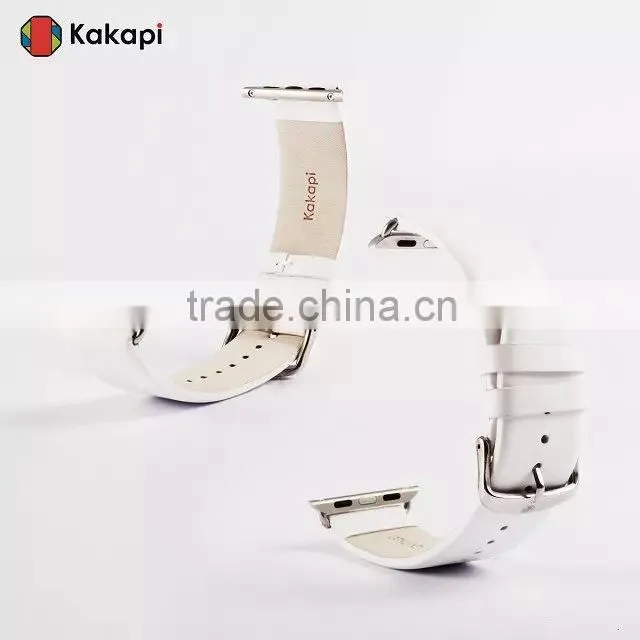 Kakapi One Buckle Smooth Leather Watch Band Wrist Strap With Watchband Converter For 42MM Apple Watch MT-3911
