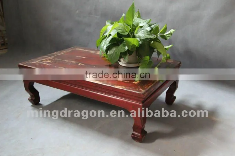 Chinese antique furniture pine wood Shanxi red small coffee table