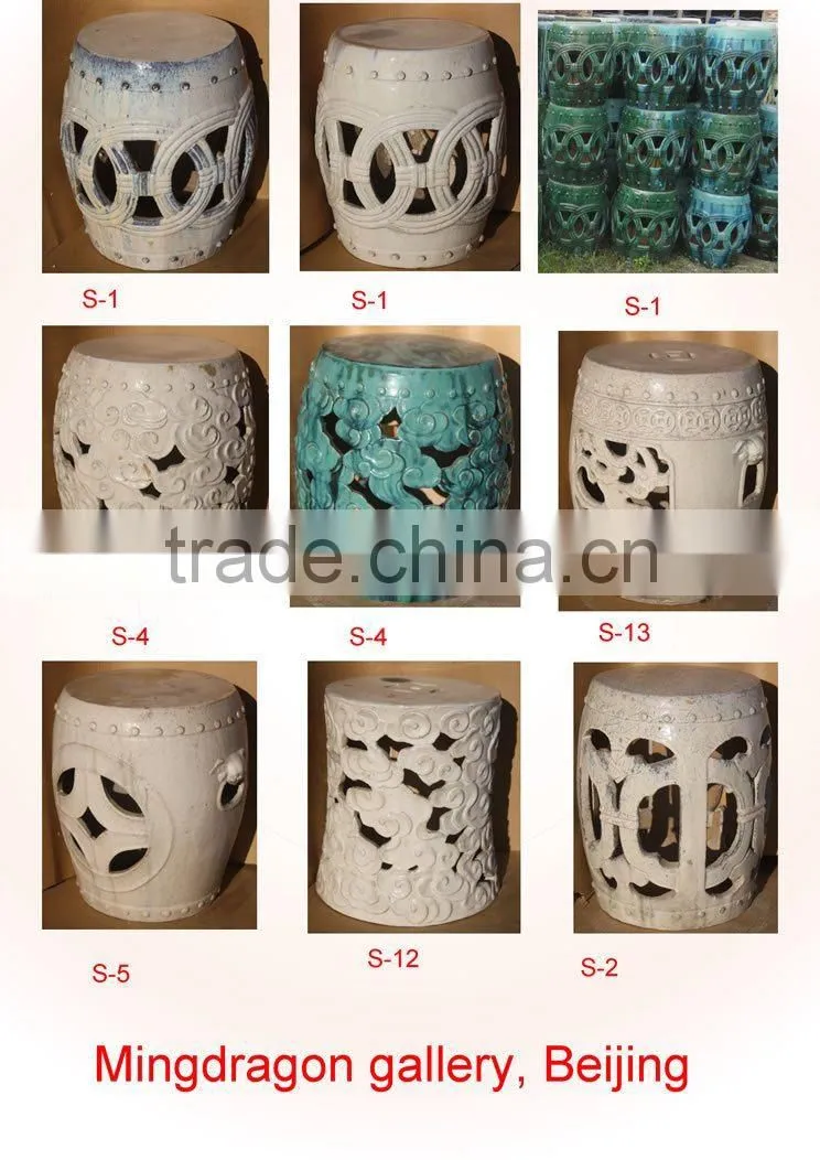 Modern Chinese Porcelain Decorative Stool