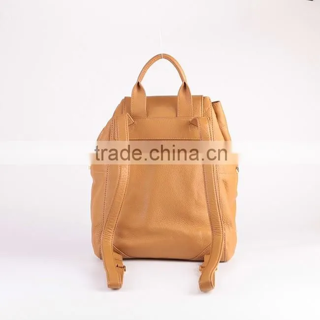 4313 Leisure Style PU Material Apricot Color Women Fashion Backpack Manufacturers China