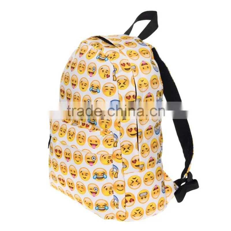 Taobao Top Selling High Quality Polyester Custom Emoji Backpack Bag