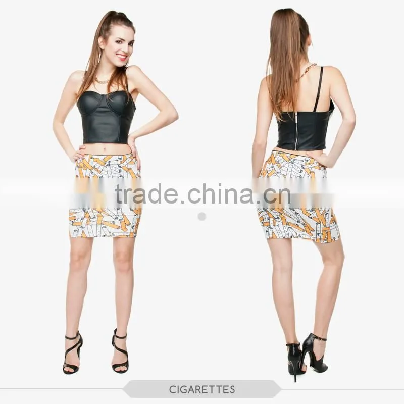 Women fashion red hearts sexy girls tight slim mini skirt high quality 3d digital full print custom hot sale tube stretchy skirt