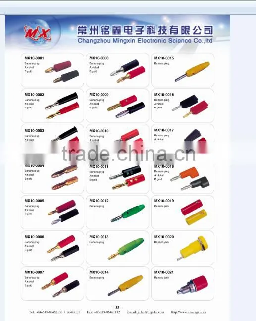 China Supplier High Quality Copper Banana Plugs, Custom Banana Plug connector