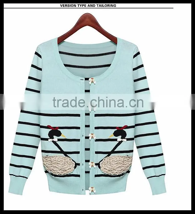 Alibaba China Fashion Top Quality Cartoon Design Girls cardigan sweater knitting bowknot pattern