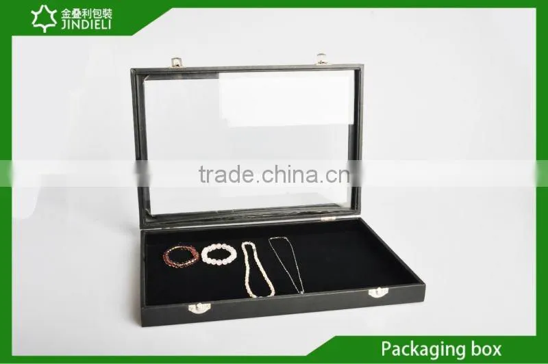 Rectangular black velvet jewelry display tray design