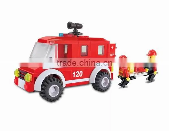 Hot sale kid plastic building fire blocks 3D puzzle