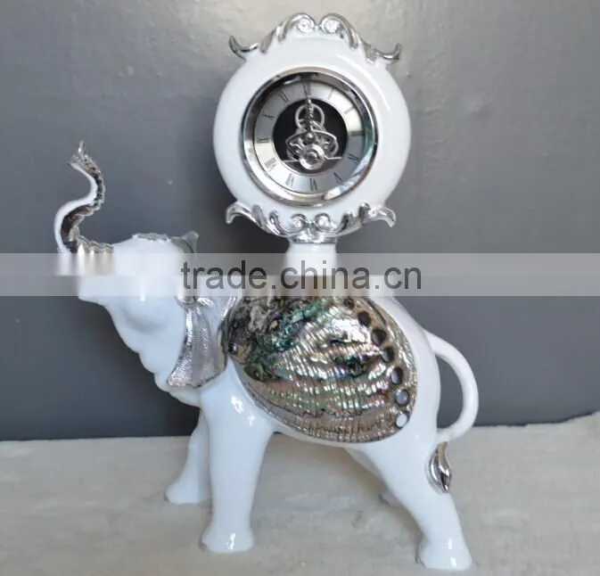 Modern Resin Elephant Clock Sculpture Home Decor