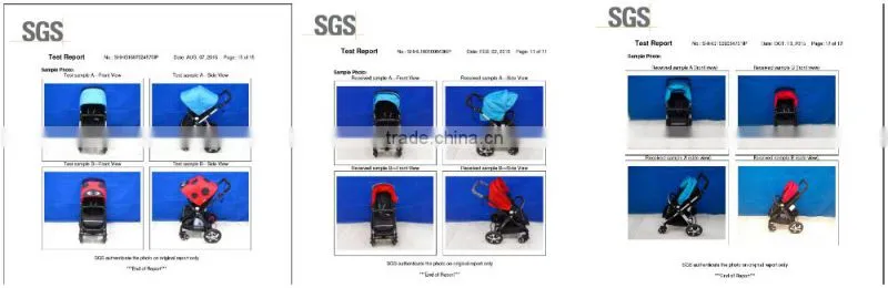 2016 Most popular best seller color changeable EN1888 electric Baby stroller 3 in 1