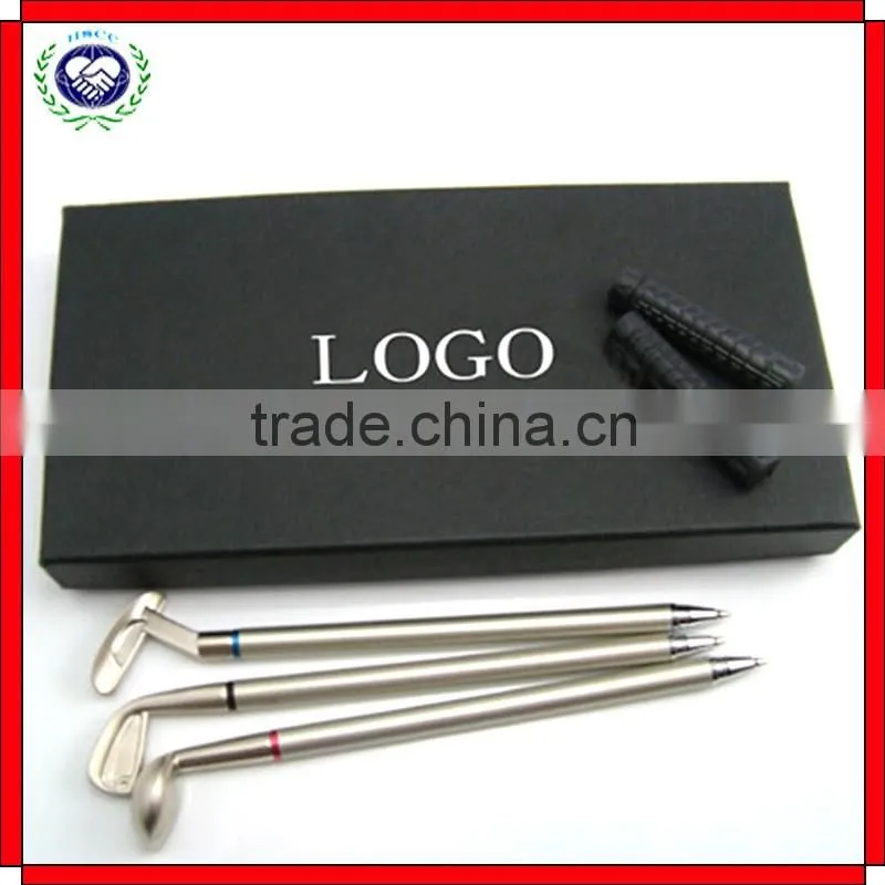 High Quality Souvenir Gifts 3 Metal Pen Mini Golf Pen Set