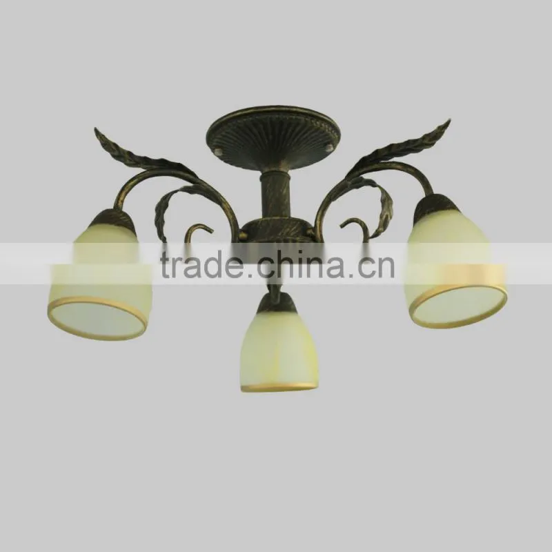 Yellowish Flower 3 lampholder Chandelier pendant for living room