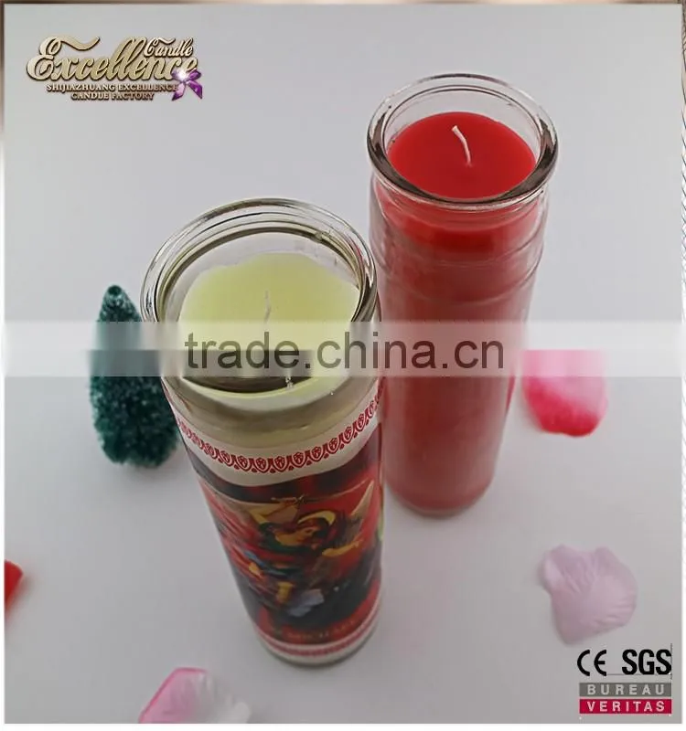 the most popular wholesale 7 days religious glass jar candle for home or party use with high quality and cheap price