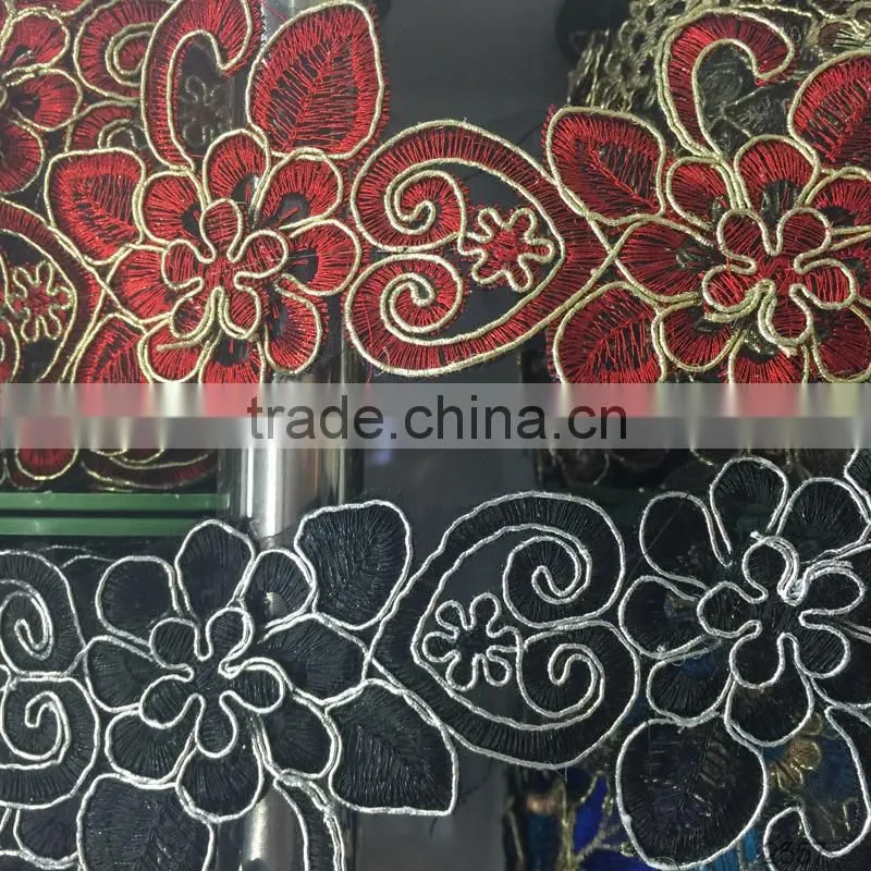 manufacturer design african cheap hand made lace fabric