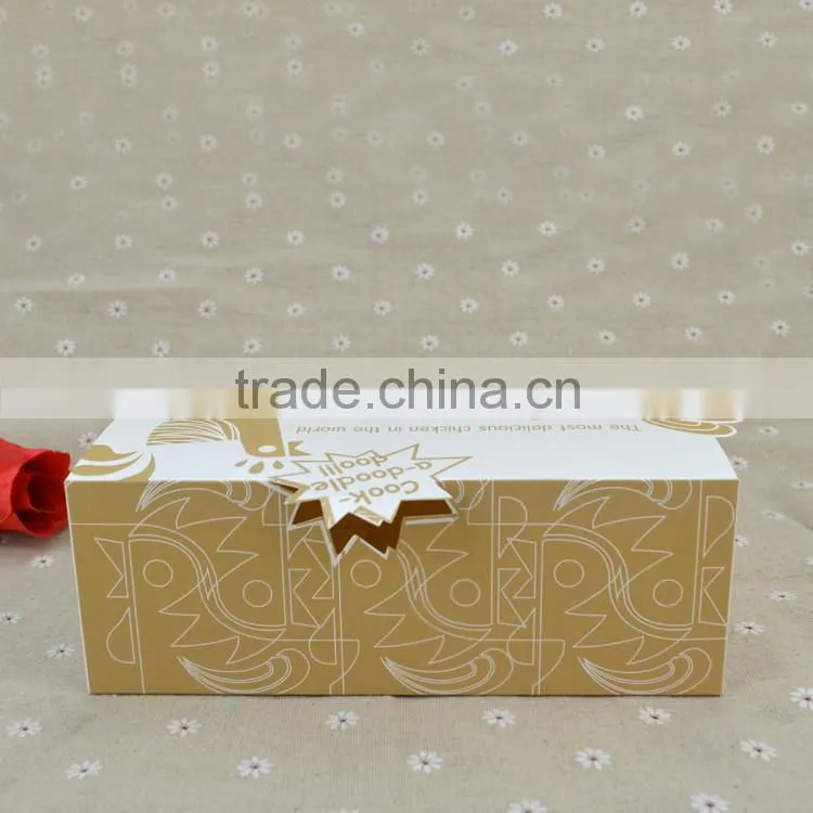 Wholesale white paper card fried chicken box,food packaging box