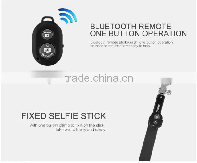 2015 wireless intelligent selfie stick with bluetooth remote shutter