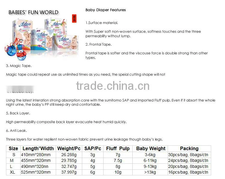 Super size M soft breathable leak guard Disposable Baby Diaper hand carry packing cheap competitive price OEM ODM free sample