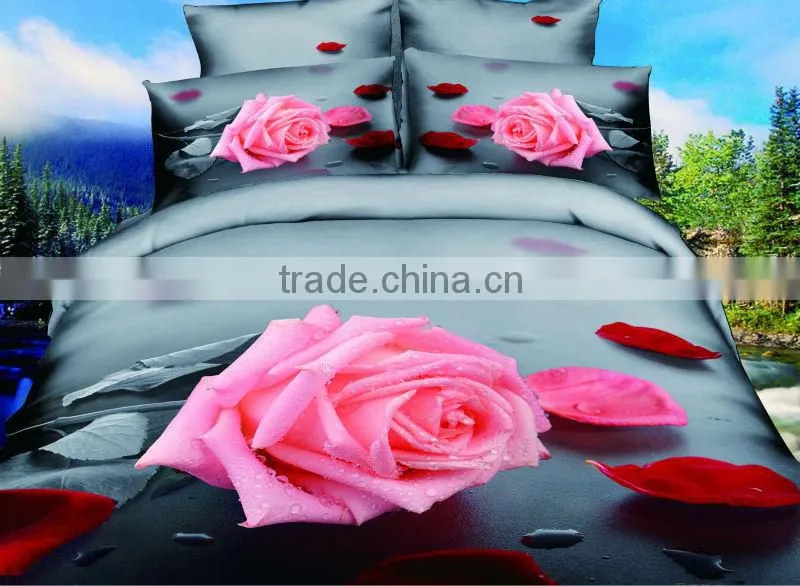 3D reactive printed panel design bedding set 100% cotton