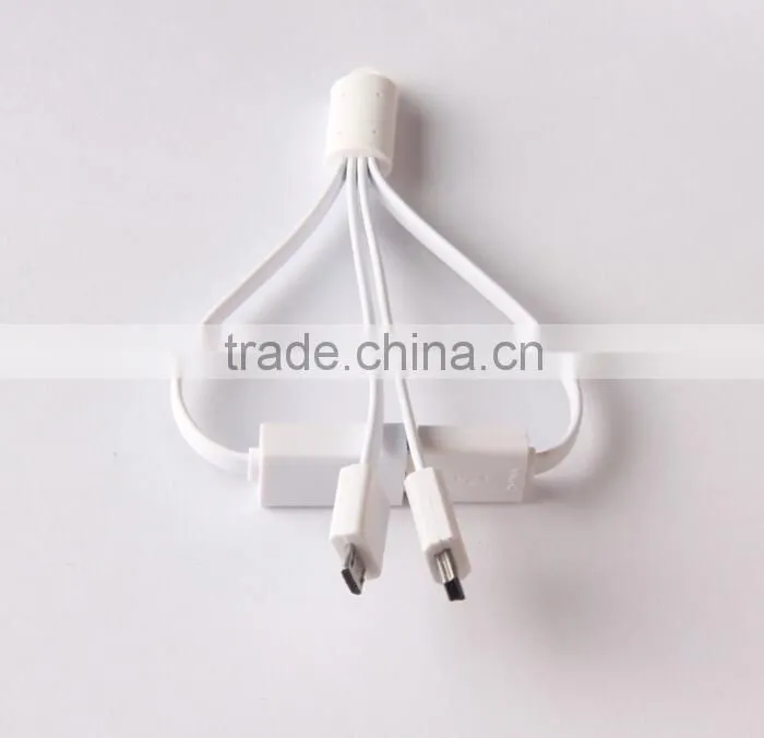 3 in 1 cable and 5 in 1 cable different color choice PVC cable with sample shape and logo