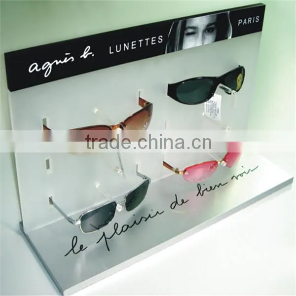 Professional manufacture Fashion Wooden floor standing Fashion Clear Acrylic Sunglasses Display Racks