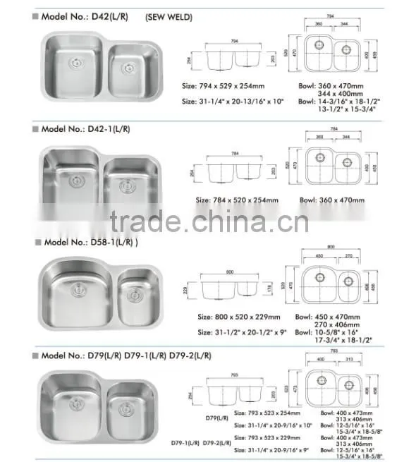 HOT SALE stainless steel undermount kitchen sink