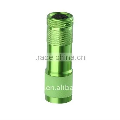 New design AAA 9 LED Aluminum mini torch for China New Year