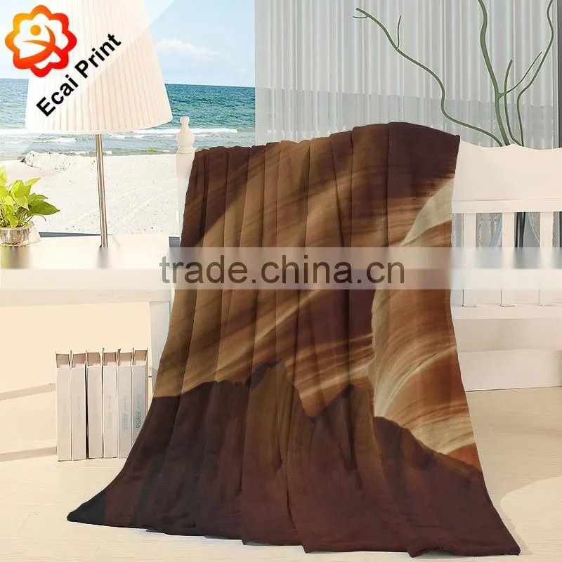 Home fashion custom made heat transfer printed throw blanket