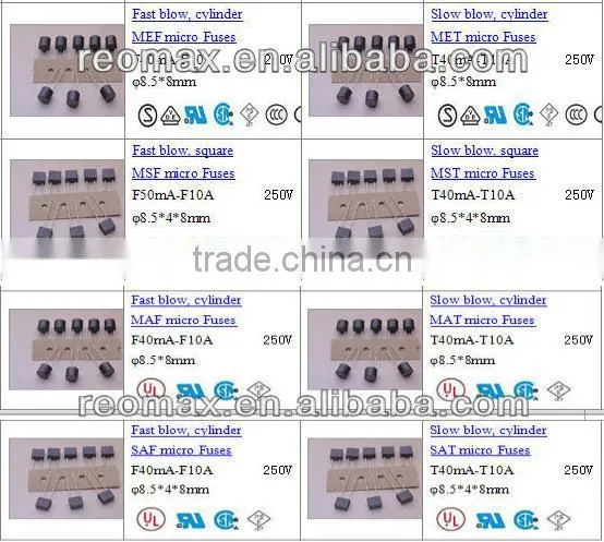 UL VED KC PSE Heat Resistance Subminiature Fuse