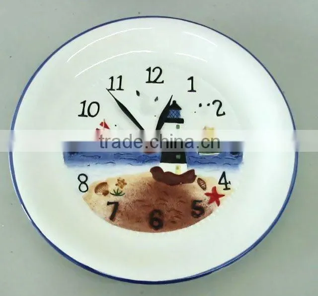 handpanited embossed ceramic clock