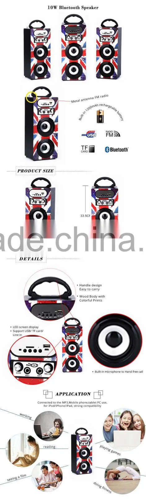 BBQ KBQ-604 10W 1200mAh battery dual 3 inch subwoofer Mini Portable Karaoke Player Bluetooth karaoke speaker system