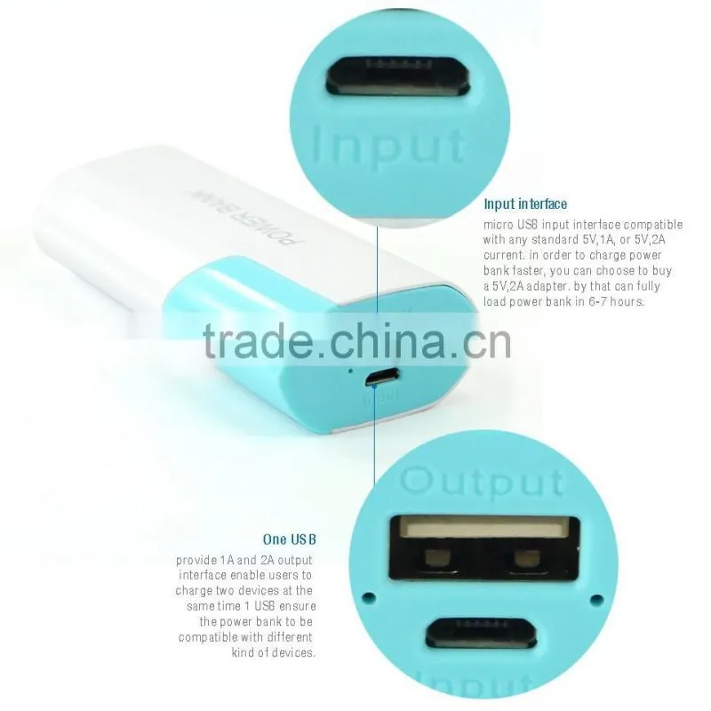 2016 New Mini Power Bank 2400mAh Portable Charger 18650 Charger Device for Smart Mobile Phone Power Supply Powerbank 6598