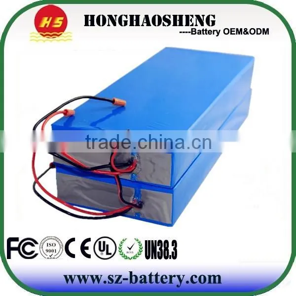 Deep cycle rechargeable 72V 60Ah Lifepo4 battery pack with BMS and charger