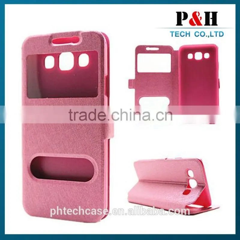 2015 Hot Selling New Style PU Leather Flip Case Cover Flip for Samsung Galaxy E7