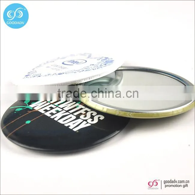 Guangzhou cheap wholesale gift pocket mirror custom made tin makeup mirror