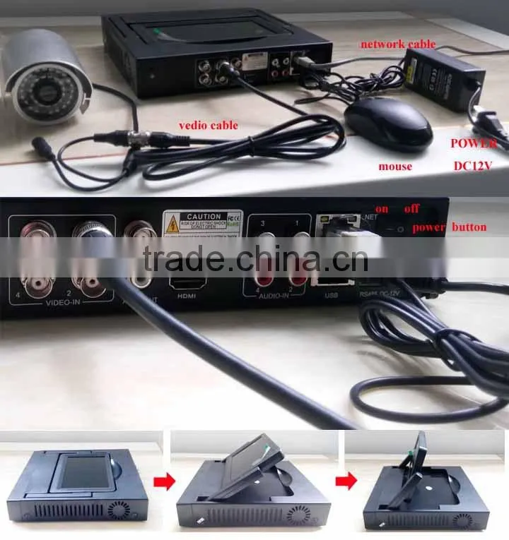 new HDMI 7" 6ch LCD screen HVR kit with 2 ip cameras and 4 analog cameras