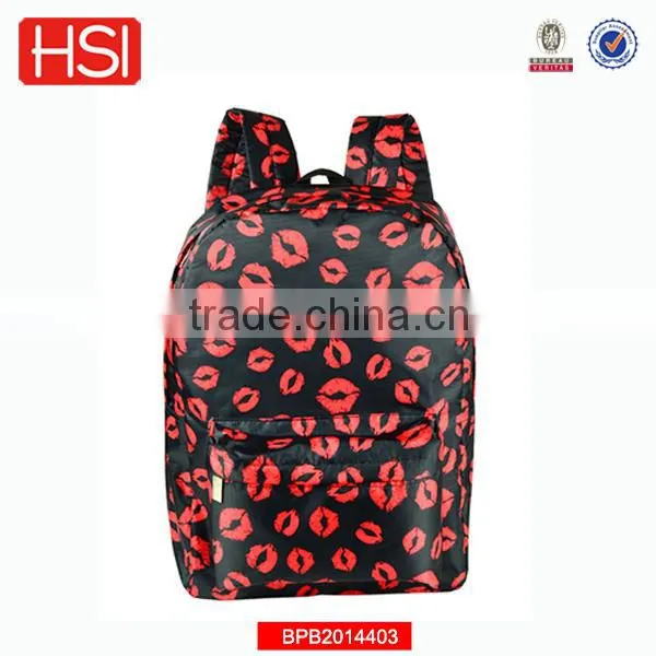 hot new products for 2016 fashion trend red lips printing school bag for girls