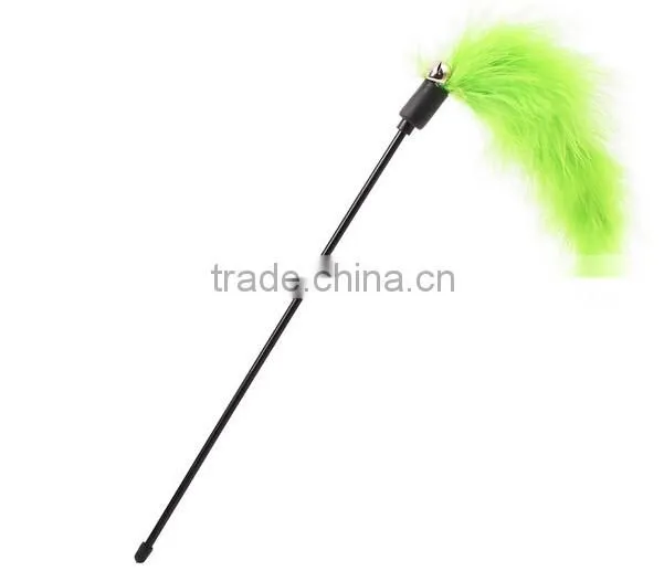 Teaser Wand Cat and Kitten Toy Pet Stick Colorful Feather