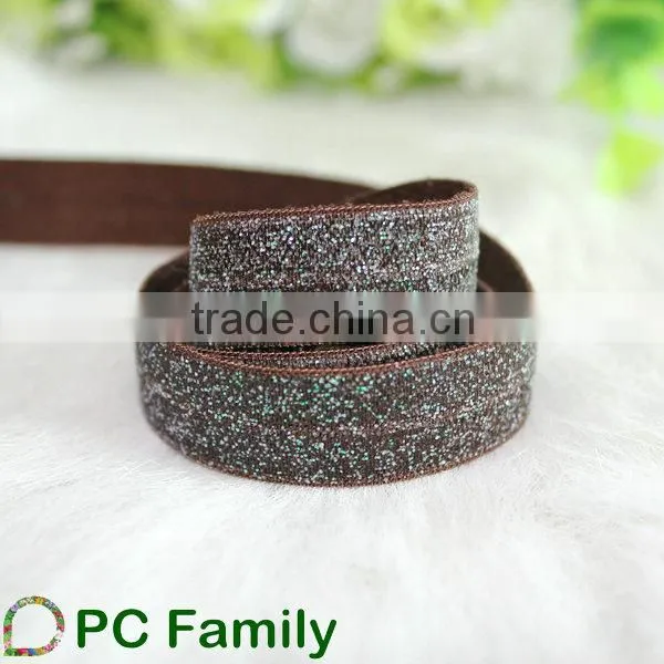 5/8" glitter printing foe elastic ribbon