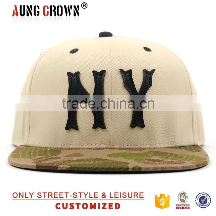 camo cheap snapback,camo brim snapback cap,6 panel flat bill snapback cap