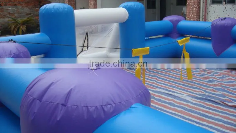 PVC blue inflatable football player / inflatable football field for sale